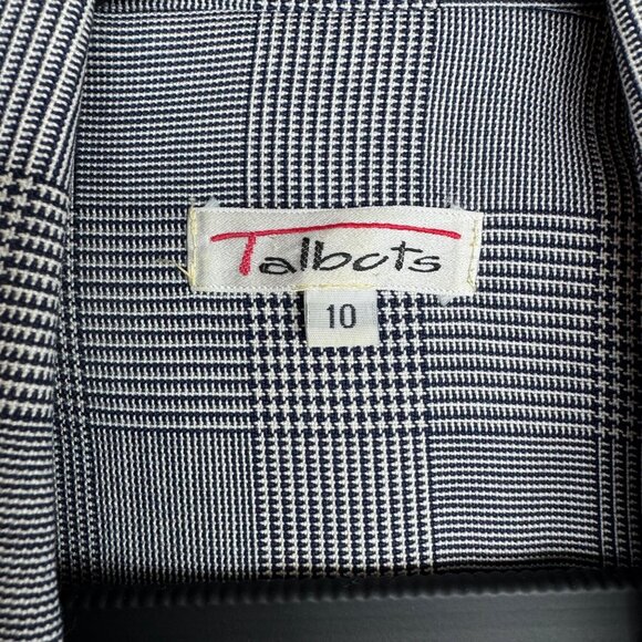 Vintage Talbots Houndstooth Double-Breasted Blazer Dress Gold Buttons Size 10‎ - Picture 2 of 13